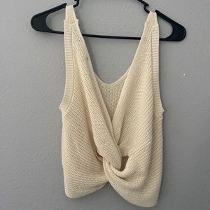 LuLus Open Back Cropped Sweater Tank